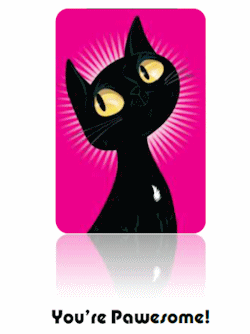 Image of the front of cat greeting card